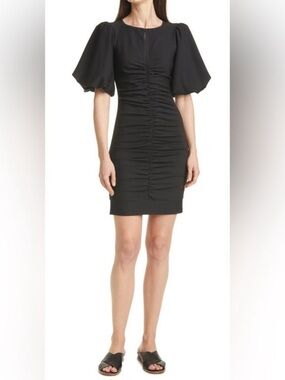 SMYTHE Ruched Puff Sleeve Dress